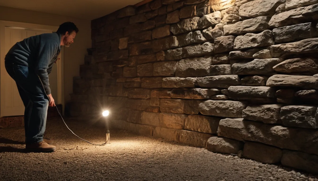 A provider inspecting a basement foundation for pest entry points in the Boston area